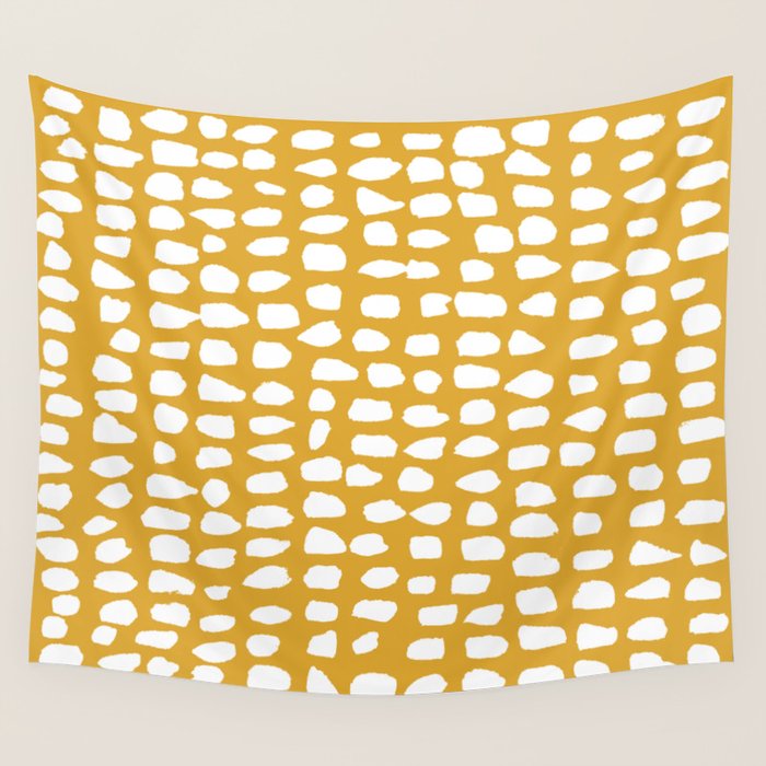 Dots (Mustard Yellow) Wall Tapestry Gallery Image 4