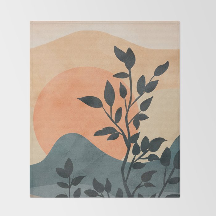 Orange Rising Sun Throw Blanket Gallery Image 2