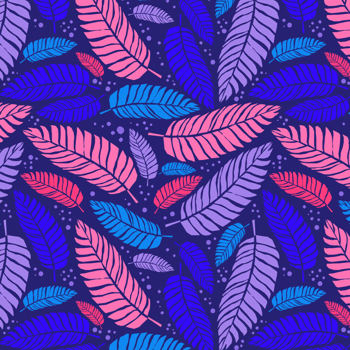 Tropical palm leaves in purple pink and blue Coffee Mug Gallery Image 2
