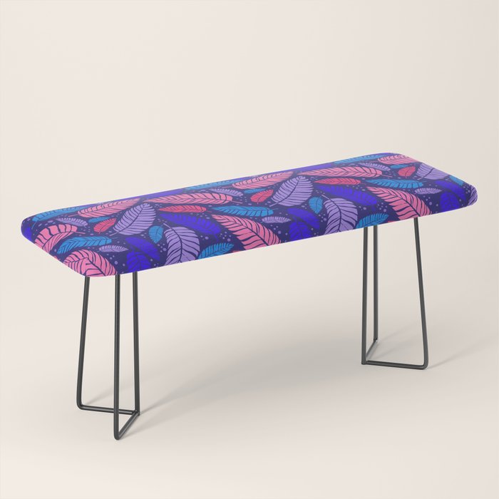 Tropical palm leaves in purple pink and blue Bench Gallery Image 1