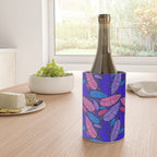 Tropical palm leaves in purple pink and blue Wine Chiller Gallery Image 4