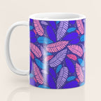 Tropical palm leaves in purple pink and blue Coffee Mug Gallery Image 3