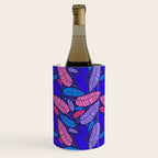 Tropical palm leaves in purple pink and blue Wine Chiller Gallery Image 1