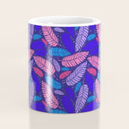 Tropical palm leaves in purple pink and blue Coffee Mug Gallery Image 4