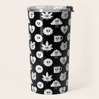 Retro cartoon character sticker pattern Travel Mug Gallery Image 2