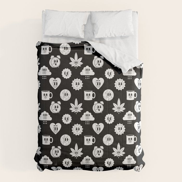 Retro cartoon character sticker pattern Comforter Gallery Image 6