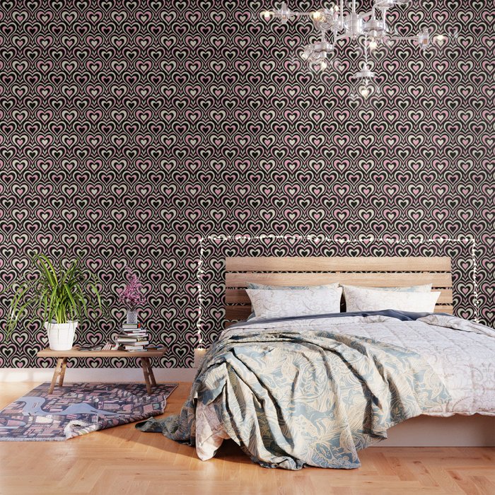 Sweethearts - black, pink, and cream  Wallpaper Gallery Image 1