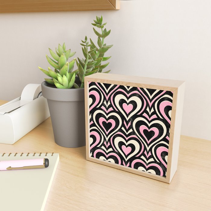 Sweethearts - black, pink, and cream  Mini Art Print Gallery Image 2