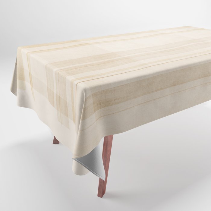 Minimalist Beige Neutral Abstract Lines 02 Tablecloth Gallery Image 1
