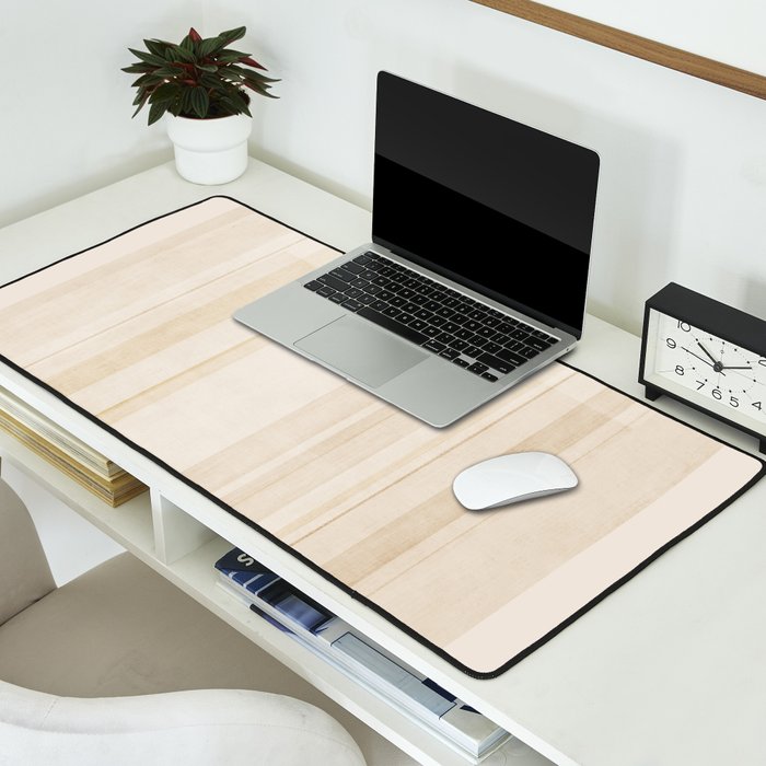 Minimalist Beige Neutral Abstract Lines 02 Desk Mat Gallery Image 2