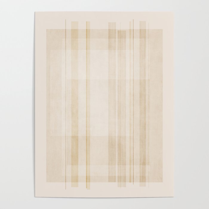 Minimalist Beige Neutral Abstract Lines 02 Poster Gallery Image 1