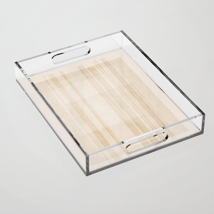 Minimalist Beige Neutral Abstract Lines 02 Acrylic Tray Gallery Image 1