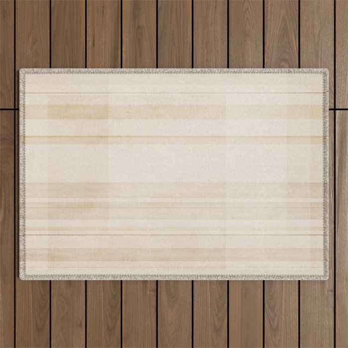 Minimalist Beige Neutral Abstract Lines 02 Outdoor Rug Gallery Image 1