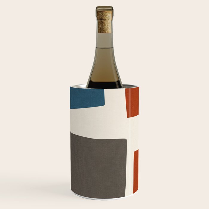 Abstract Shapes Burnt Orange Gray Blue Wine Chiller Gallery Image 2