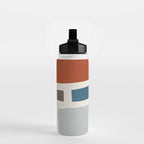 Abstract Shapes Burnt Orange Gray Blue Water Bottle Gallery Image 2