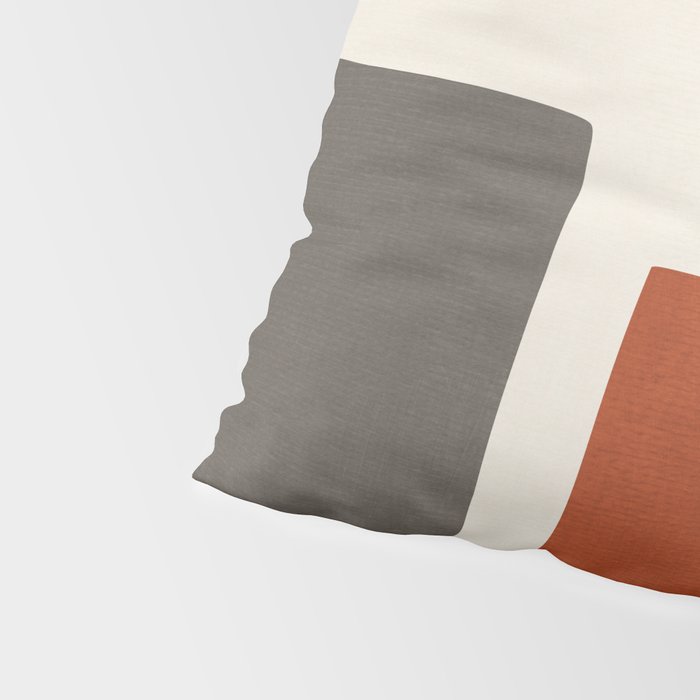 Abstract Shapes Burnt Orange Gray Blue Pillow Sham Gallery Image 4