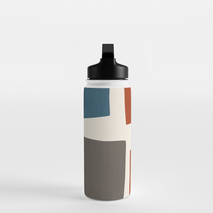 Abstract Shapes Burnt Orange Gray Blue Water Bottle Gallery Image 3