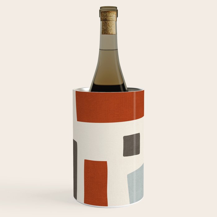 Abstract Shapes Burnt Orange Gray Blue Wine Chiller Gallery Image 1