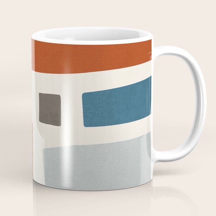 Abstract Shapes Burnt Orange Gray Blue Coffee Mug Gallery Image 1