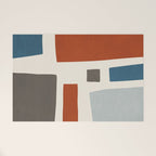 Abstract Shapes Burnt Orange Gray Blue Welcome Mat Gallery Image 1