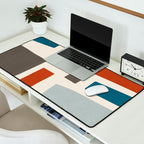 Abstract Shapes Burnt Orange Gray Blue Desk Mat Gallery Image 2