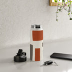 Abstract Shapes Burnt Orange Gray Blue Water Bottle Gallery Image 4