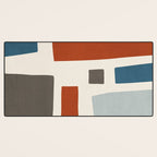 Abstract Shapes Burnt Orange Gray Blue Desk Mat Gallery Image 3