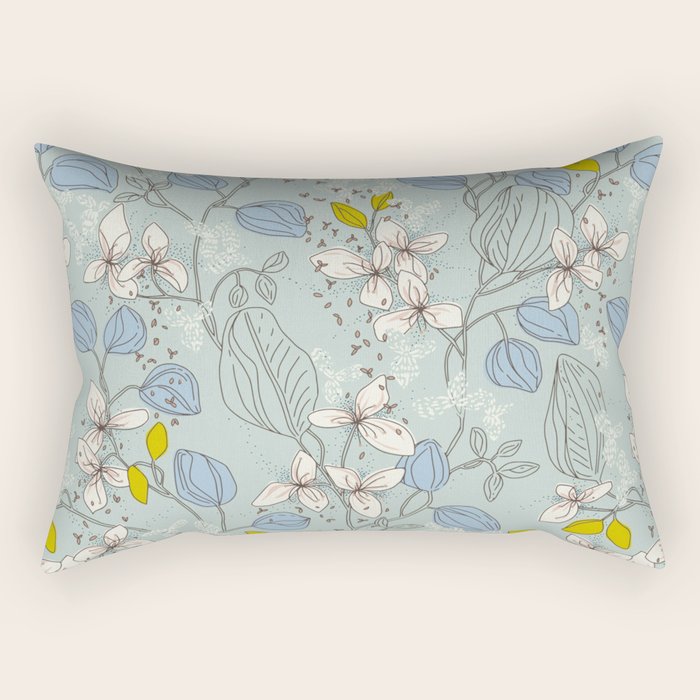 Floral elegance mint summer freshness Rectangular Pillow Gallery Image 1