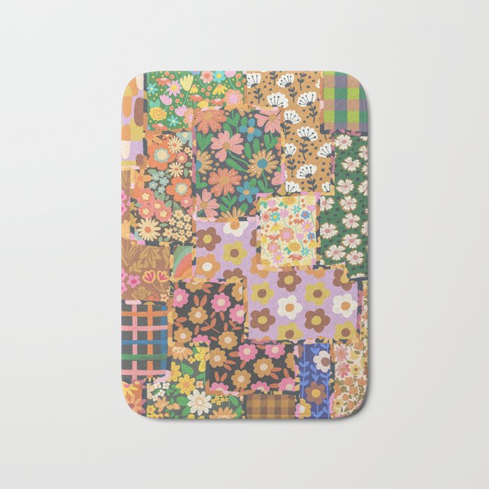 Hippie patchwork Bath Mat Gallery Image 1