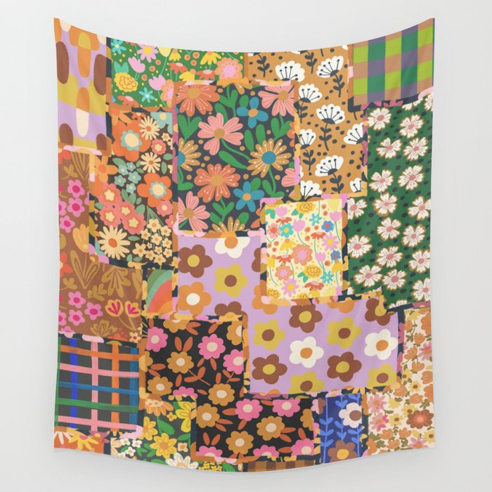 Hippie patchwork Wall Tapestry Gallery Image 1