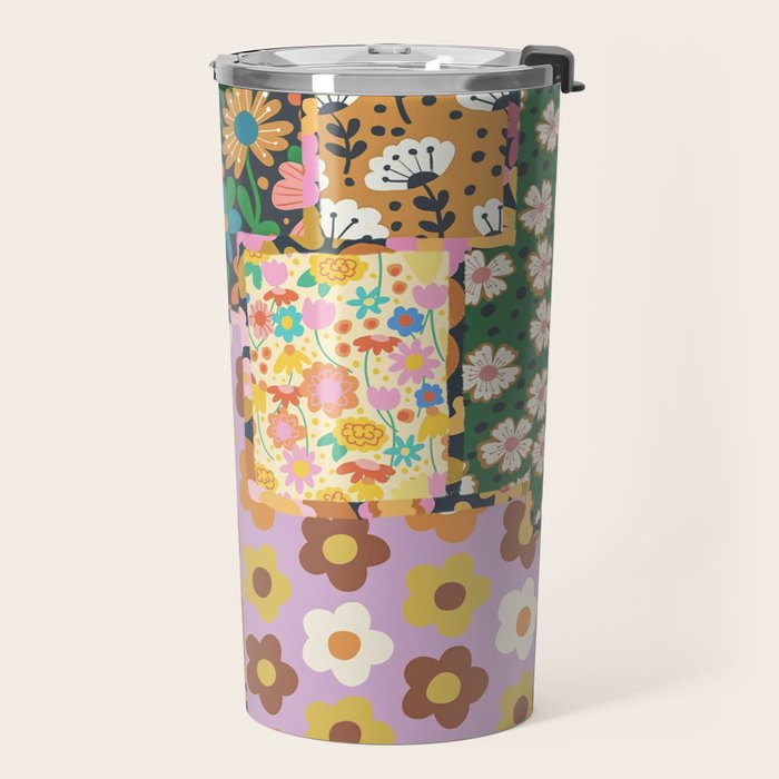 Hippie patchwork Travel Mug Gallery Image 2