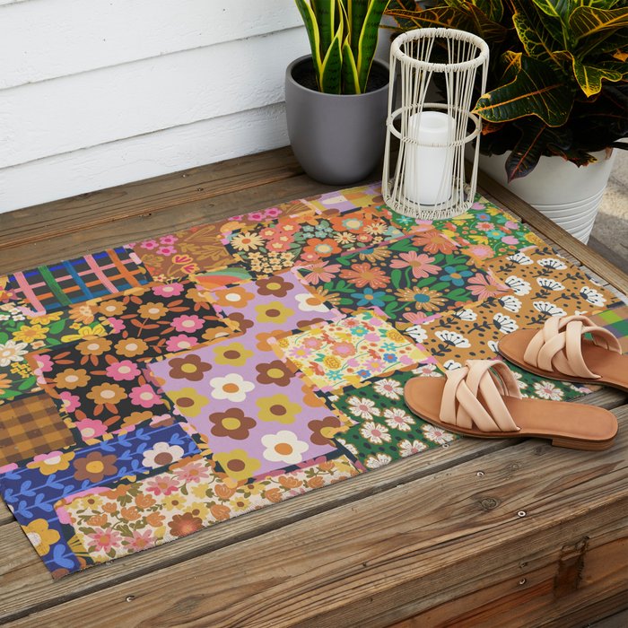 Hippie patchwork Outdoor Rug Gallery Image 2