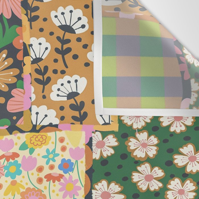 Hippie patchwork Wall Tapestry Gallery Image 3