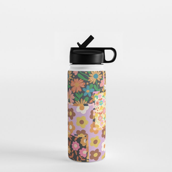 Hippie patchwork Water Bottle Gallery Image 1