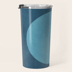 Deep Blue Geometric Moon Artwork Travel Mug Gallery Image 3
