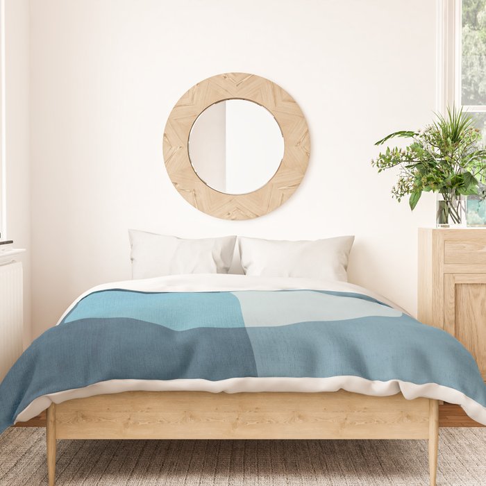 Deep Blue Geometric Moon Artwork Duvet Cover Gallery Image 3