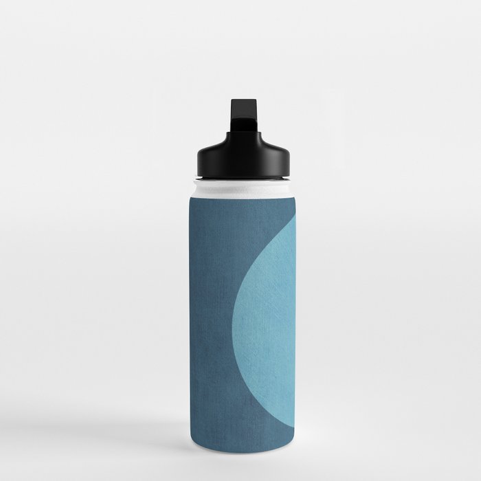 Deep Blue Geometric Moon Artwork Water Bottle Gallery Image 3