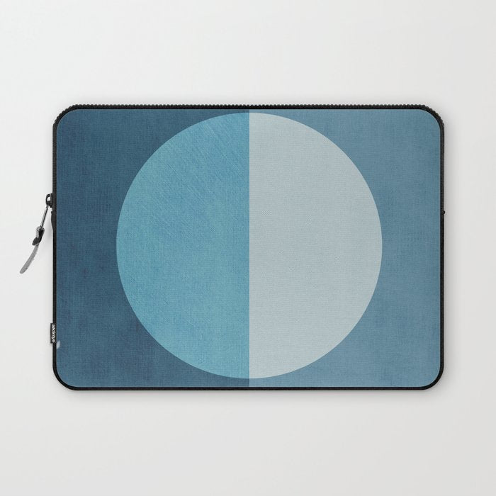 Deep Blue Geometric Moon Artwork Laptop Sleeve Gallery Image 1