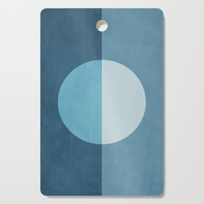 Deep Blue Geometric Moon Artwork Cutting Board Gallery Image 1