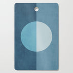 Deep Blue Geometric Moon Artwork Cutting Board Gallery Image 1