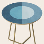 Deep Blue Geometric Moon Artwork Side Table Gallery Image 2