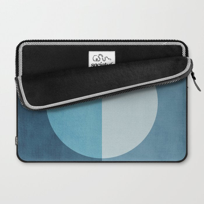 Deep Blue Geometric Moon Artwork Laptop Sleeve Gallery Image 2