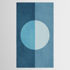 Deep Blue Geometric Moon Artwork Tablecloth Gallery Image 2