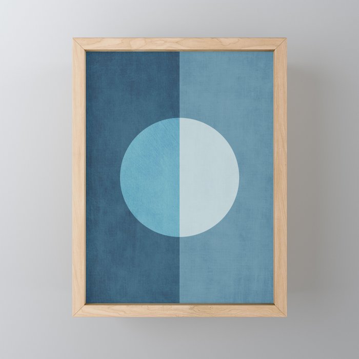 Deep Blue Geometric Moon Artwork Mini Art Print Gallery Image 1