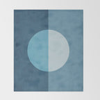 Deep Blue Geometric Moon Artwork Throw Blanket Gallery Image 2