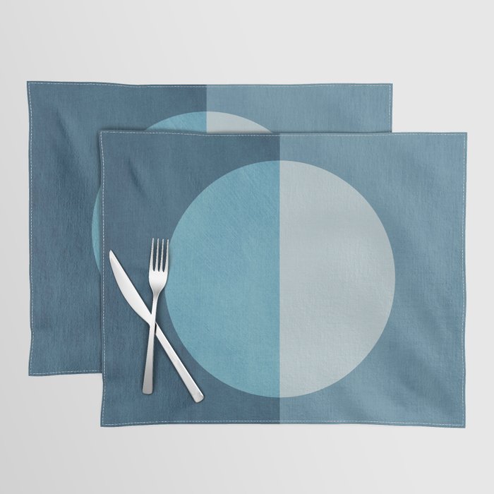 Deep Blue Geometric Moon Artwork Placemat Gallery Image 1
