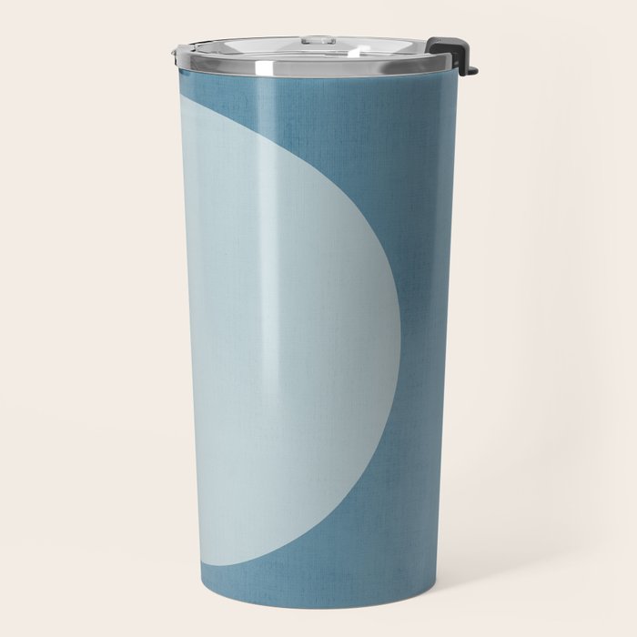 Deep Blue Geometric Moon Artwork Travel Mug Gallery Image 2