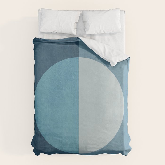 Deep Blue Geometric Moon Artwork Duvet Cover Gallery Image 6