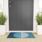Deep Blue Geometric Moon Artwork Welcome Mat Gallery Image 3