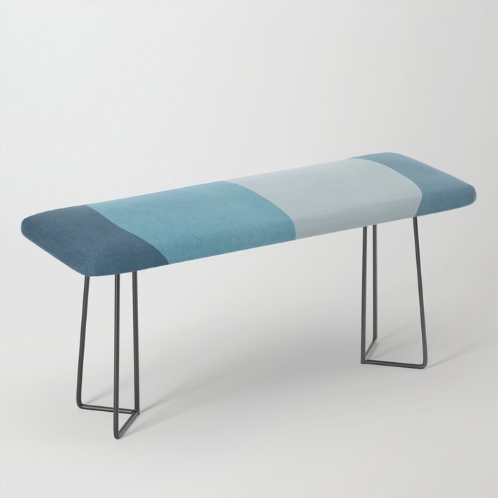 Deep Blue Geometric Moon Artwork Bench Gallery Image 1